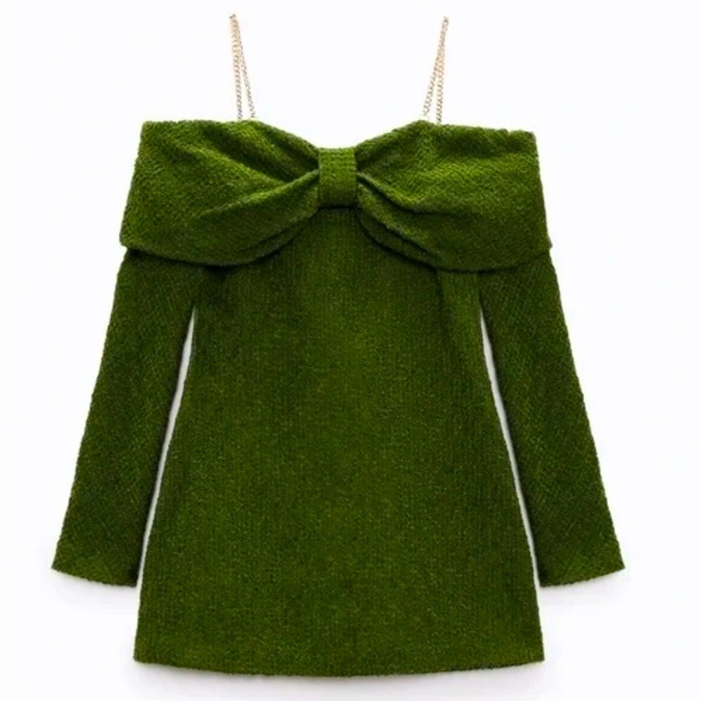 Zara size XS structured dress with chain straps
